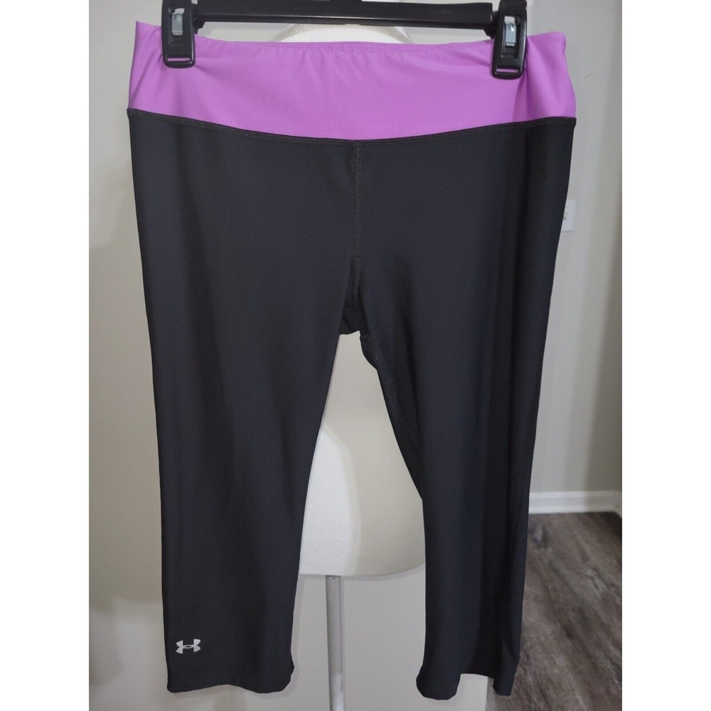 Under Armour Fitted Heat Gear Women's Black Crop Leggings Size Medium